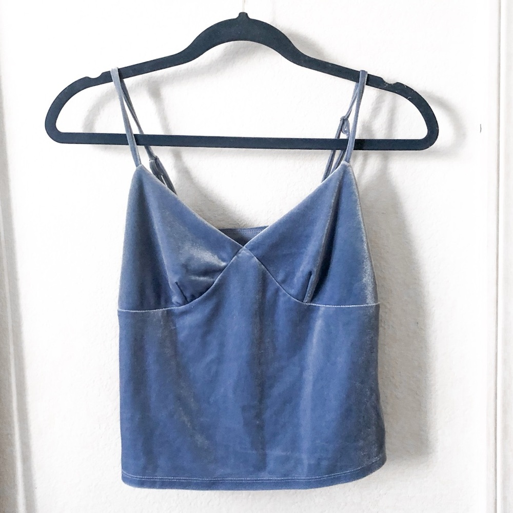 Blue velvet tank top